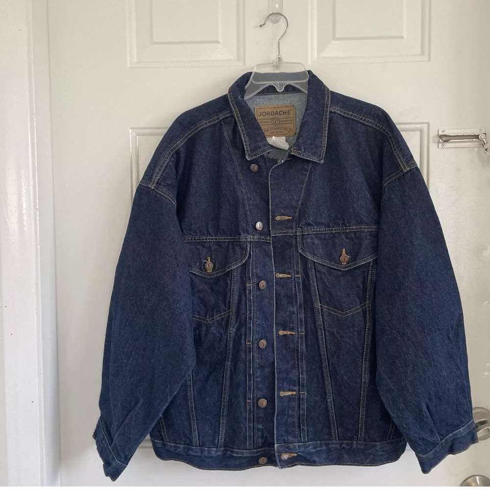Jordache Men’s Blue Denim Buttoned Jacket Size L